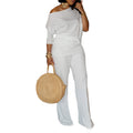 Women's Fall Fashion Wide Leg Pants + Top Set 2026 | Casual Wide Leg Trousers - White