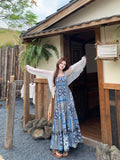 Women's Bohemian Ethnic Plus Size Floral Loose Dress + Cardigan + Camisole + Long Ski - Camisole Dress (Single)