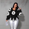 Cross Pendant Distressed Fringe Knit Pullover Sweater, Dark Style