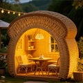 Outdoor leisure courtyard pavilion rattan bread shape pavilion deck outdoor balcony creative landscape ornaments