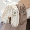 Girls' 3D Flower Lace Trim Joggers