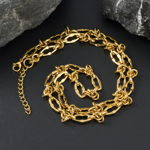 Hip-Hop Personality Stainless No Fade Comb Knot Necklace Men Trendy Basic Style Street Niche Clavicle Chain Bracelet Accessory