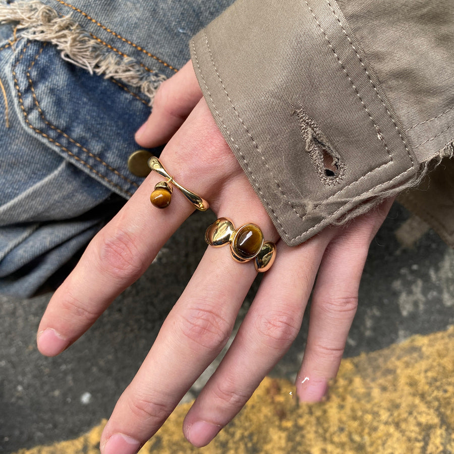 Vintage Tiger's Eye Open Ring - view 4
