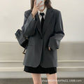 Women's Fall Korean Casual Petite Blazer 2026 - Gray