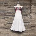 Ethnic Style Cotton Linen Embroidered Camisole Beach Dress