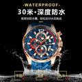 Swiss Brand Sports Mens Watch Waterproof Glow Multifunction Quartz Watch Live Export Bestseller Drop Ship