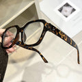 Big Frame Stud Square Plano 2025 New Anti-Blue Fashionable Frame Women Tortoise Shell Slender Glasses Frame