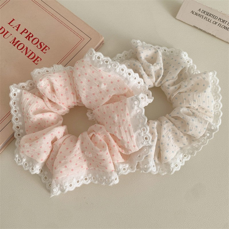 Korean Floral Polka Dot Scrunchie - view 4