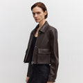 Women's 2026 Fall Office Elegant Lapel Collar Cropped Jacket | Trendy Jacket - Classic Black