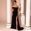Women's Off-Shoulder Strapless Sequin Mermaid Slim Fit Slimming Evening Gown ...