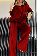 Leopard Print Hoodie + Pants Two-Piece Loungewear Set