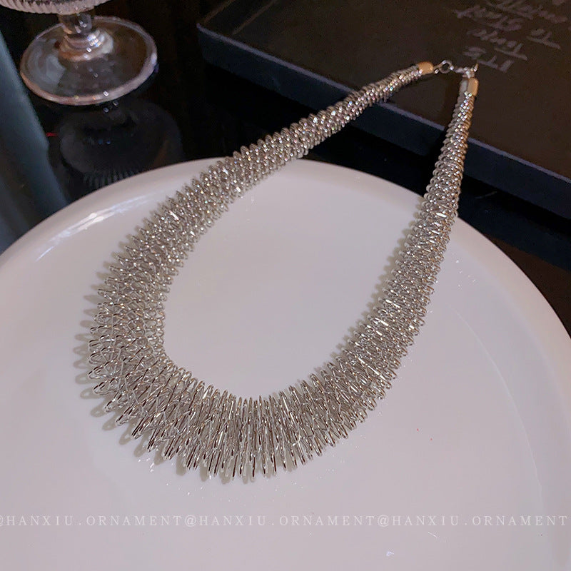 Minimalist Spring Cut Choker Necklace - view 2