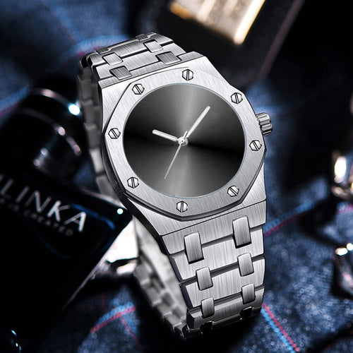 PINTIME / Item Time TikTok Watch Live Bestseller Eight Edge Shape With Screw Silk Wear Jewelry Ring Waterproof Quartz Watch Men