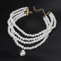 EU/US Import Accessory Elegant Simple Multi-Layer Pearl Choker Western Ba Rock Unique-Shaped Pearl Necklace Women