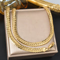 Overseas Fashionable Plated 18K Gold Cuban Chain Simple New Trendy Dubai Jewelry Set Necklace Bracelet Set 2-Piece Set