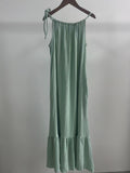 Women's Summer Bohemian Vacation Crochet Sleeveless Hollow-Out Loose Crochet Dress + - Blue (Single)
