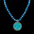 Vintage Purple Moen Smiley Pendant Elegant Crystal Relief Accessory Set Rhinestone Stone Necklace