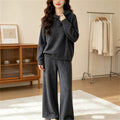 Fall-Winter Relaxed Knit Wool Sweater + Pants + Top 2-Piece Set
