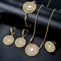 EU/US Import Creative Sunflower Cutout Pendant Necklace Bracelet Set Earrings Ring Vintage Women Jewelry Set