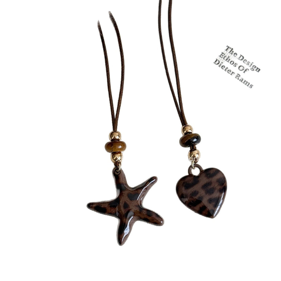 Vintage Leather Cord Stone Pendant Necklace - view 5