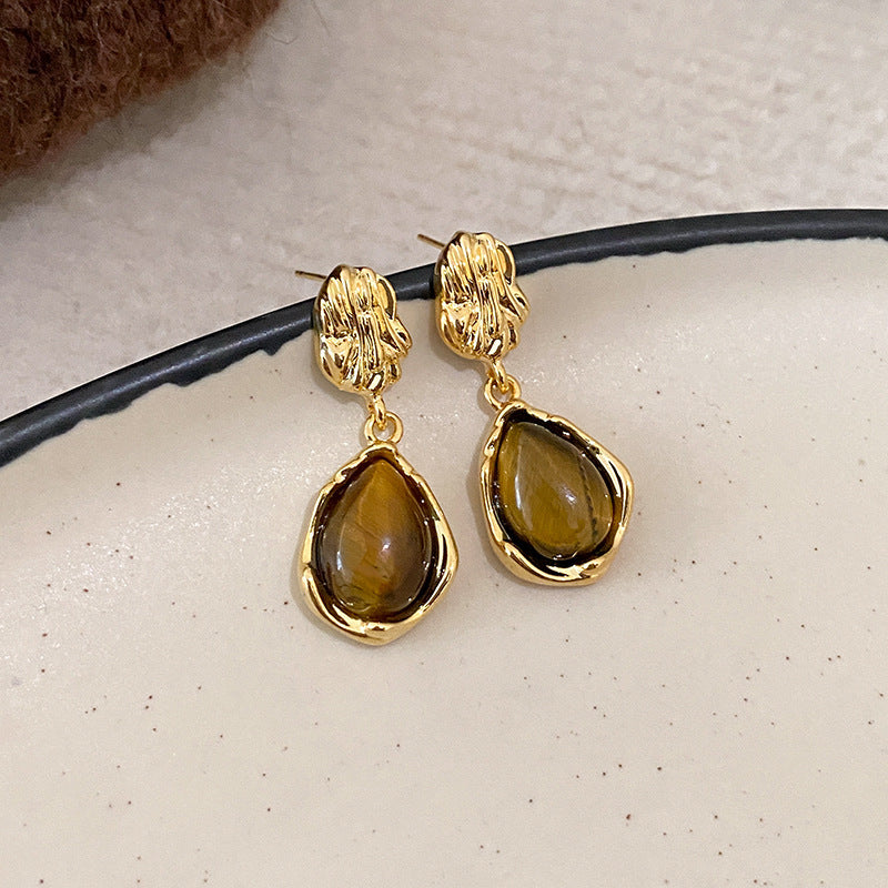 Gold-Plated U-Shaped Resin Huggie Earrings - view 8