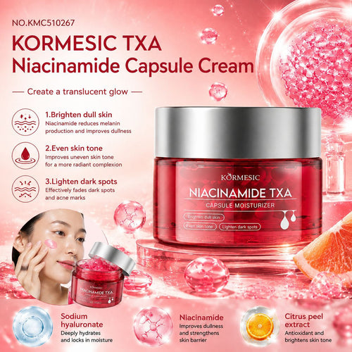 跨境KORMESIC全英文TXA烟酰胺胶囊霜Face cream面霜滋润厂家批发