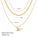 New Retro Full Diamond Butterfly Pendant Clavicle Chain Women Creative Personality Snake Chain Layered 3 Layer Necklace N6244