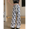 Summer Chinese Casual Printed Wide Leg Pants