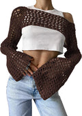 Women's Fall Casual Sexy Wool Flared Sleeve Cropped Flared Sweater 2026 - Green