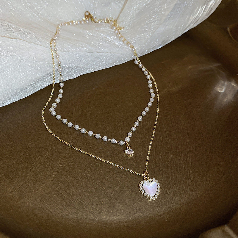 French Vintage Camellia Pearl Necklace - view 9