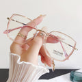Korean Influencer Glasses Frame Trendy Anti-Blue Bare Face Square Frame Plano Women ins Street Snap Bare Face Photochromic Glasses