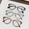 Light-Changing Prescription Glasses Overseas Fashionable Glasses Frame Cat-Eye Anti-Blue Plano Big Face Slender Prescription Sunglasses