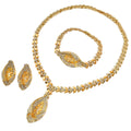 Middle East Style of Bride Jewelry Set Leaf Lens Design Pendant Set Inlay Full Diamond Huawei Beauty Sparkle Dazzling Premium Jewelry