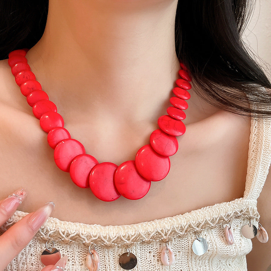 Round Shell Beaded Necklace - view 10