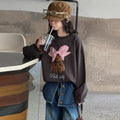 Girls' Bow Bear Print Pullover Hoodie