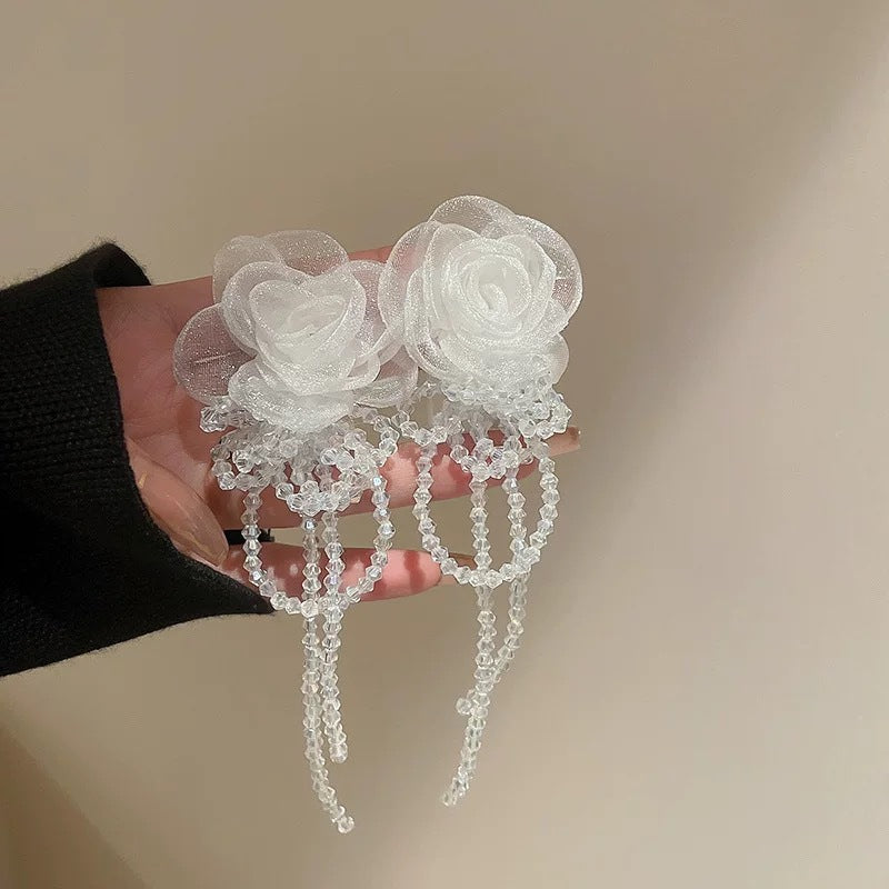 Vintage Pearl Flower Statement Earrings - view 10