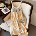 Bohemian Ethnic Style Embroidered Camisole Mid-Length Dress