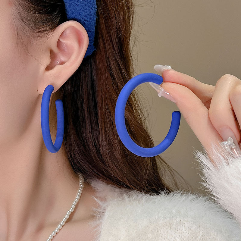 Klein Blue Flower Heart Geometric Earrings - view 2