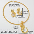 Overseas Africa Bold 18K Gold Plated Lion Head Pendant Hip-Hop Punk Breeze Necklace Earrings Set 2-Piece Set Wholesale