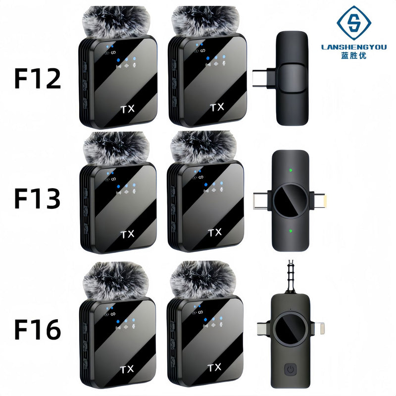 New F12F16 wireless lavalier microphone three-in-one outdoor live shooting radio noise reduction lavalier microphone