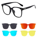 TikTok New Magnetic Glasses 3 Combo One Polarized Sunglasses Driving Special Use Prescription Sunglasses Clip-On Magnetic Fit-Over