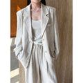 Fall Tencel Linen Cotton Blazer + Pants Set