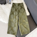 Summer New Chinese Retro Jacquard Loose Elastic Pants