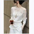 Summer Office Elegant Lace Patchwork Top