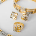 Overseas Dubai 18K Gold Plated Bride Knot Wedding Necklace Earrings Set Ring Bracelet Set Africa Women Banquet Jewelry Set