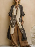 Women's Bohemian Vacation V-Neck Printed Sun-Protection Loose Dress + Long Skirt 2026 - AK-1158-1