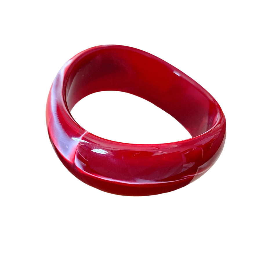 Minimalist Round Acrylic Bangle Bracelet - view 5