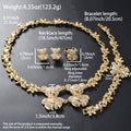 Overseas 18k Gold Plated Bear Rhinestone Middle East Dubai Accessory Necklace Earrings Set Bracelet Ring Jewelry Set Wholesale