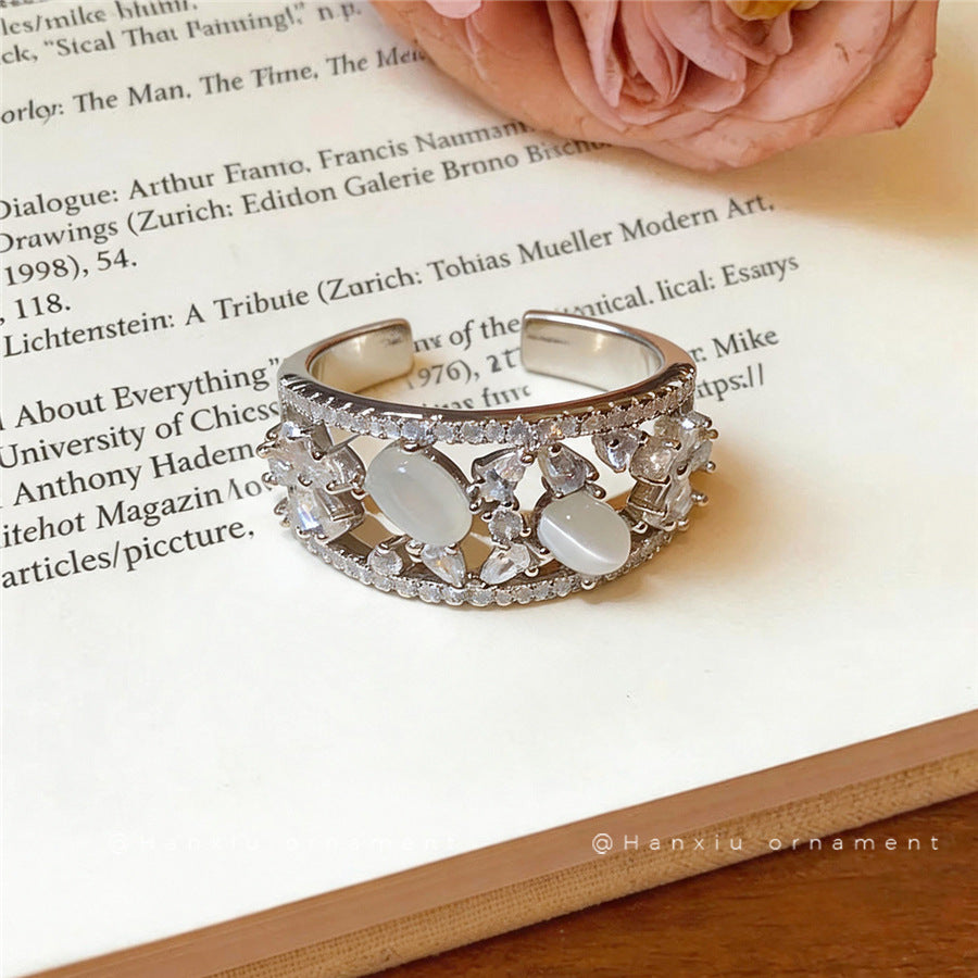 Round Zircon Open Band Ring - view 4