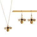 Cross-Border Hit Western Fashionable Accessory Design Detail Cute Bee Pendant Choker Earrings Necklace Set Wholesale